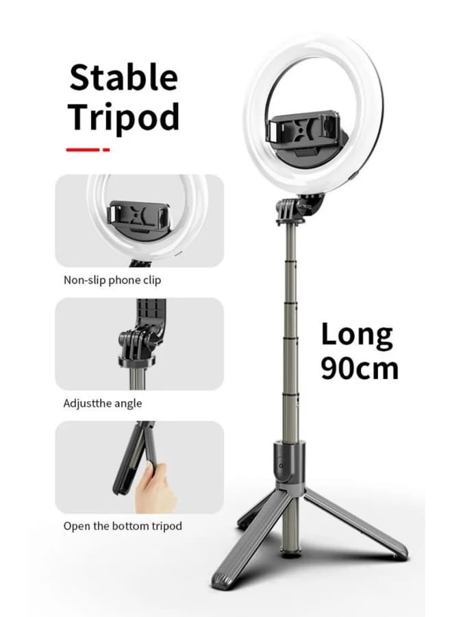 traditious Selfie Ring Light Tripod with Bluetooth Remote (16 cm / 6 Inches) – LED Selfie Stick & Mobile Phone Holder Stand for Live Streaming, Photography, Vlogging & Video Recording - Image 2